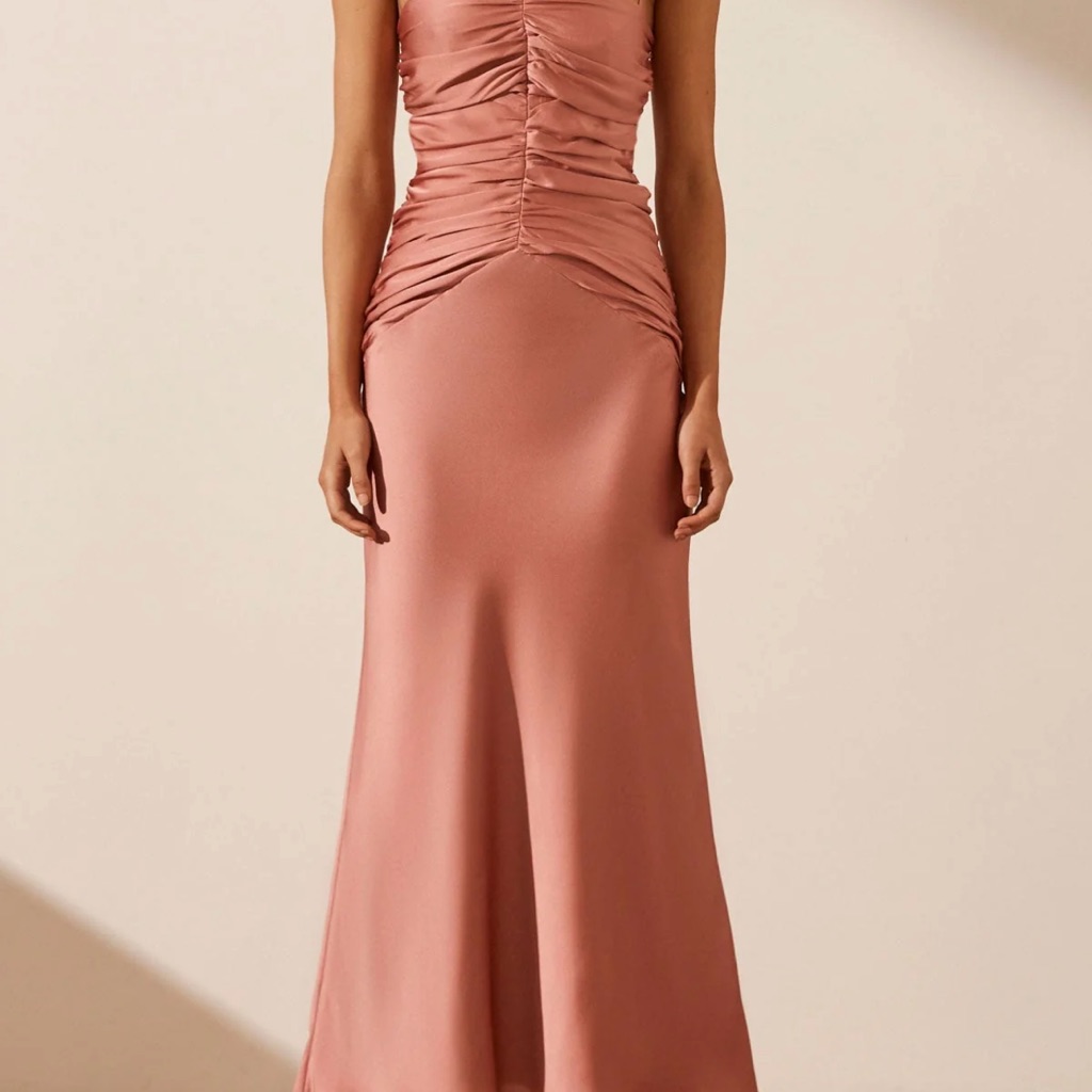 Shona Joy Luxe Ruched Bodice Midi Dress In Color Azure
